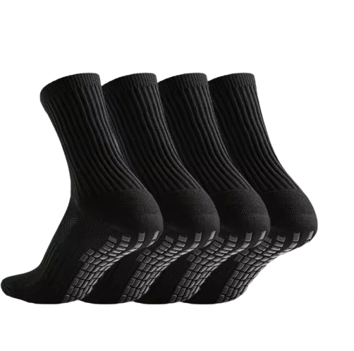 4x Pairs of Plain Grip Socks (black)