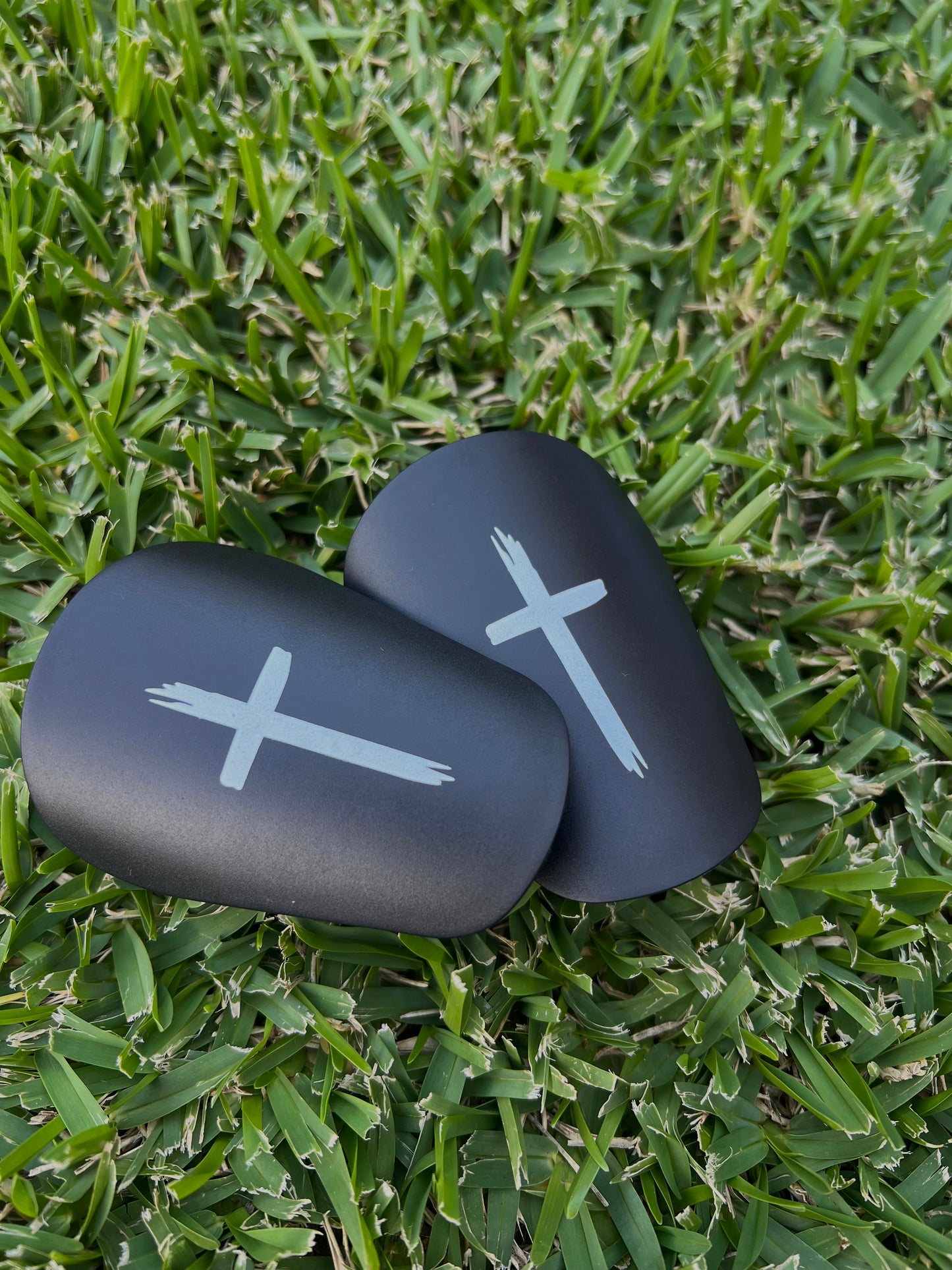 Black Cross Mini Shin Pads