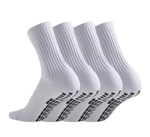 4x Pairs of Plain Grip Socks (white)