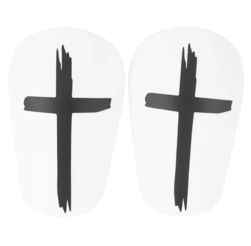 White Cross Mini Shin Pads