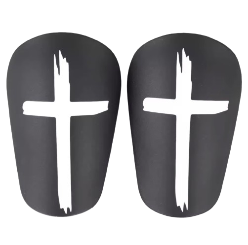 Black Cross Mini Shin Pads