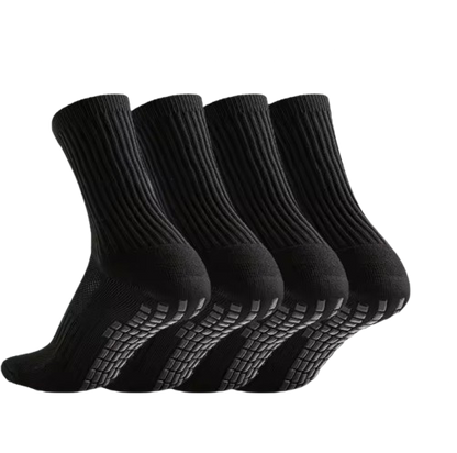 4x Pairs of Plain Grip Socks (black)