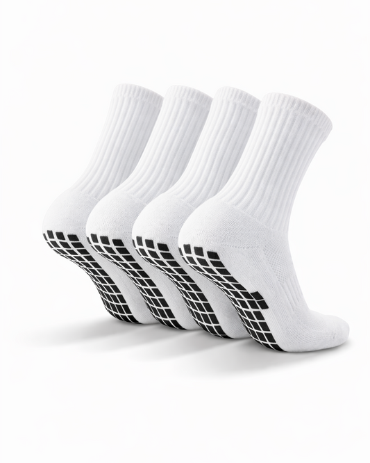 4x Pairs of Plain Grip Socks (white)