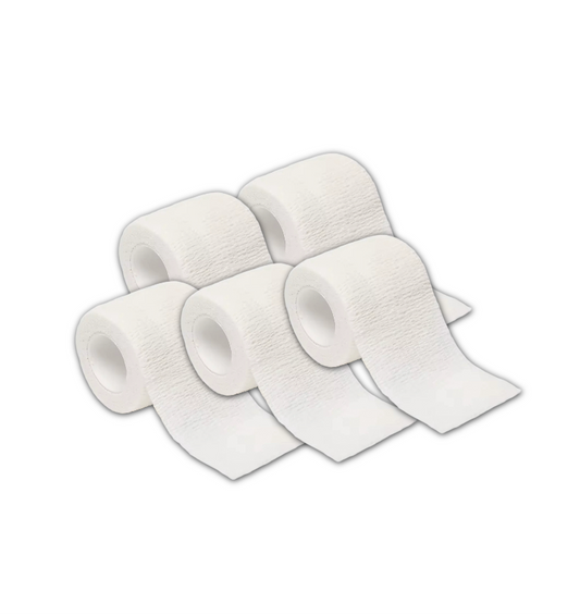 5 white wrist tapes
