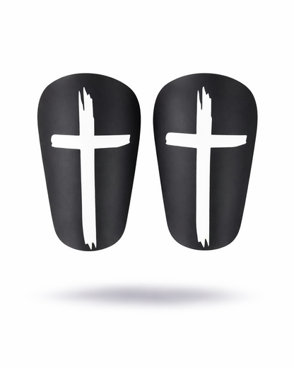 Black Cross Mini Shin Pads