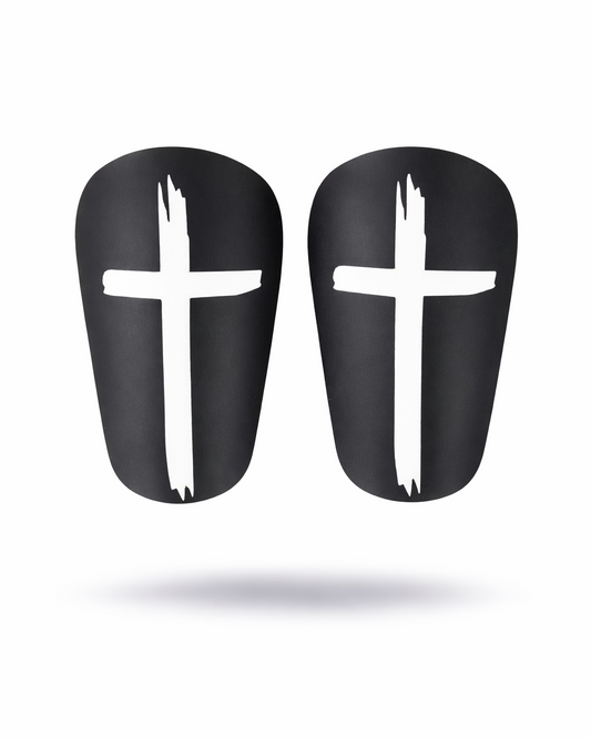 Black Cross Mini Shin Pads