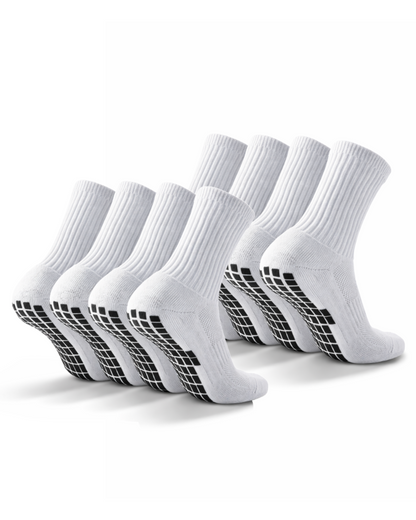 8x Pairs of Plain Grip Socks (White)