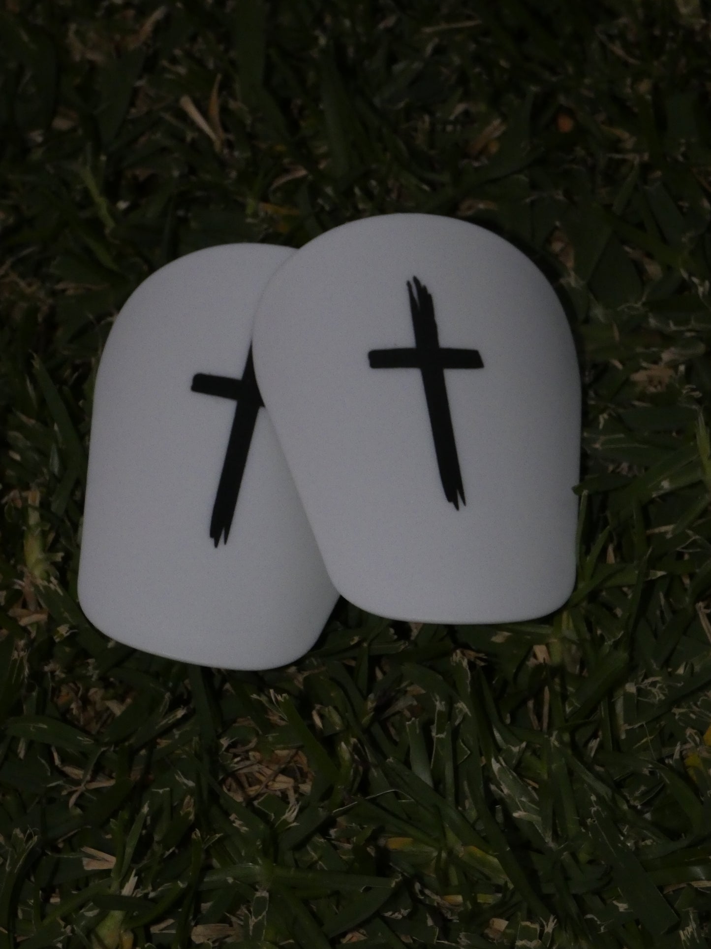 White Cross Mini Shin Pads