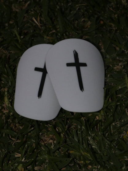 White Cross Mini Shin Pads