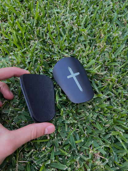 Black Cross Mini Shin Pads