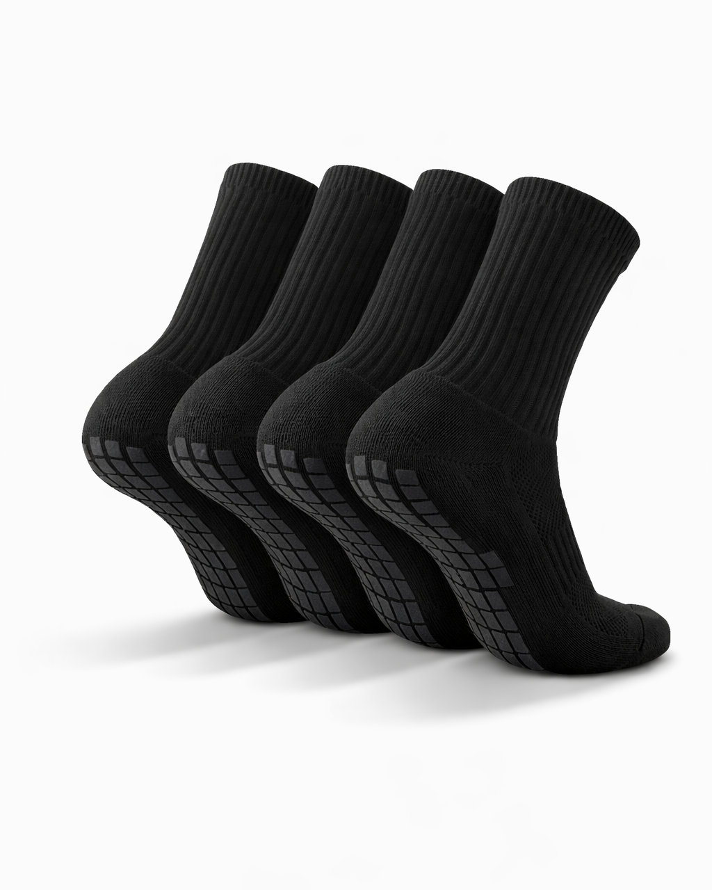 4x Pairs of Plain Grip Socks (black)