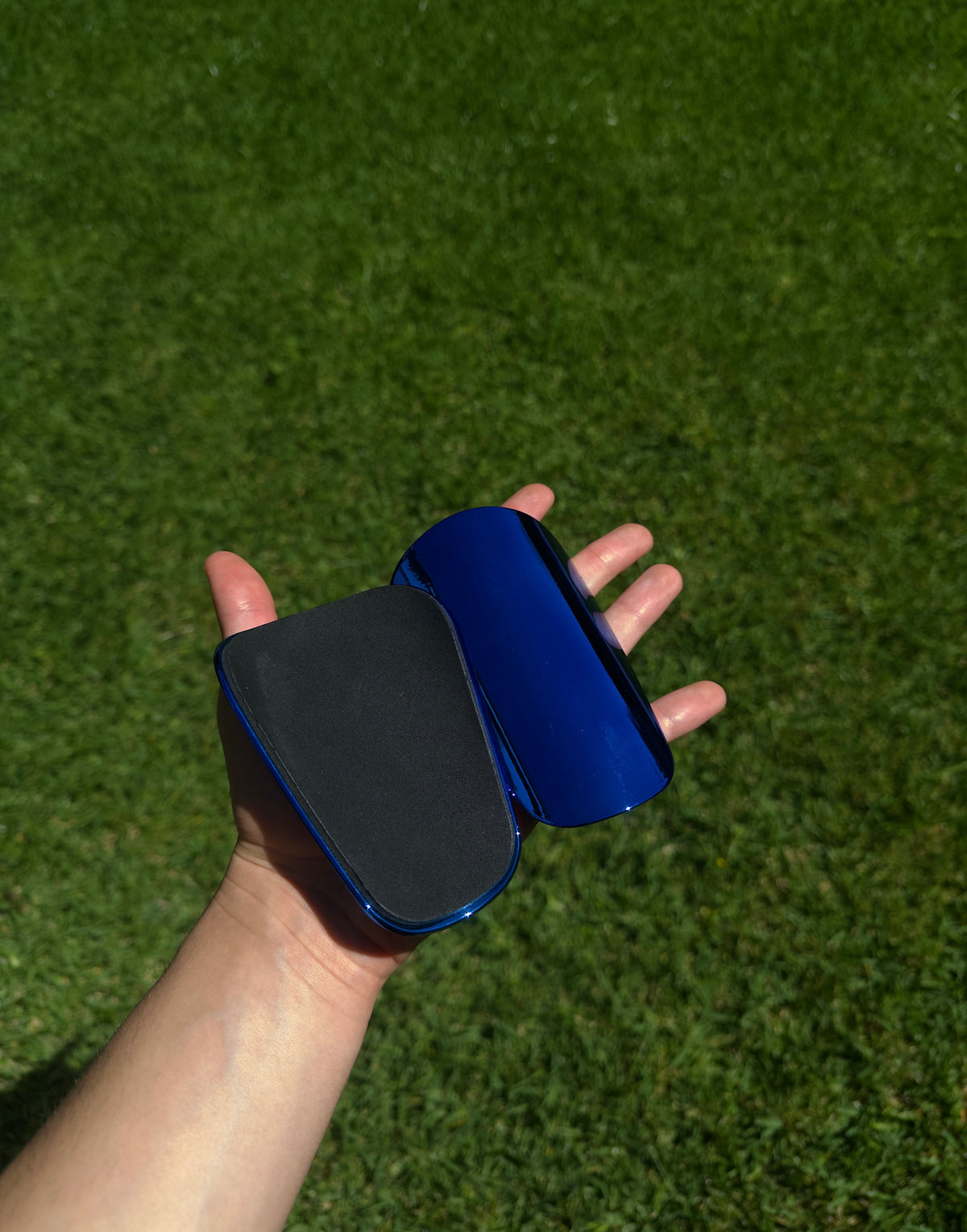 Blue Chrome Shin Pads
