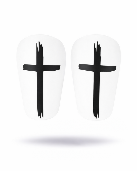 White Cross Mini Shin Pads