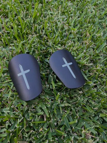 Black Cross Mini Shin Pads