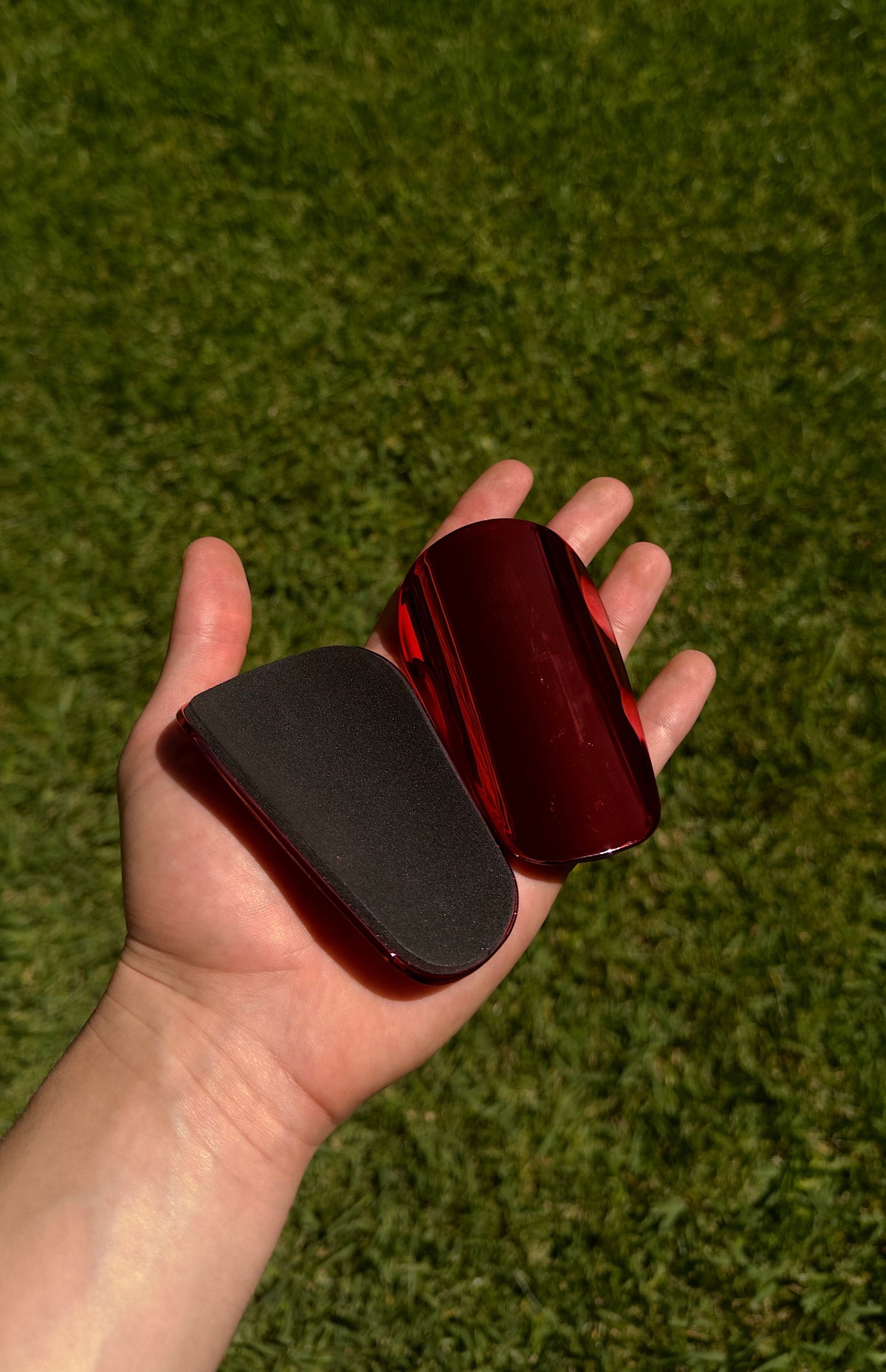 Red Chrome Shin Pads